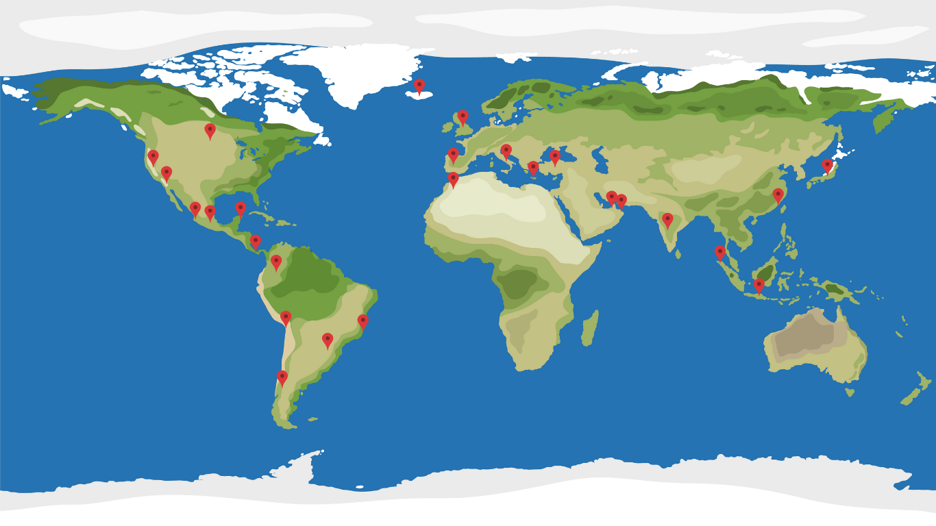 Mapa Mundial de Destinos